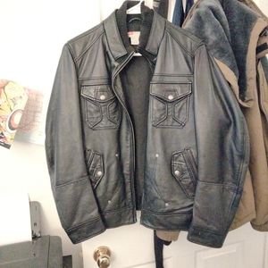 Diesel Genuine leather black jacket